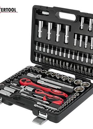 Набір інструментів професійний intertool et-6094 (1/2" + 1/4", cr-v, 94од., головки 4-32мм, біти 32од., подовж.головки 6-19 мм