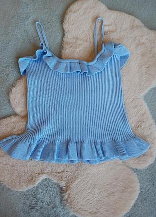 Топ на бретельках з рюшею, розмір м-l