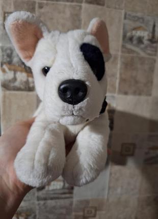 Keel toys tyson pitbull terrier dog white dog dog with patch eye soft plush toy 11