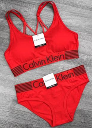 Набор белья трусы и топ calvin klein1 фото