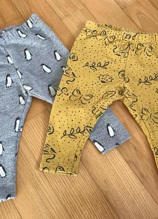 Zara baby, теплі піжамні штанці на дівчинку 6-9 міс