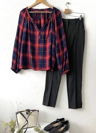 М’яка фланелева блуза в клітинку великий розмір