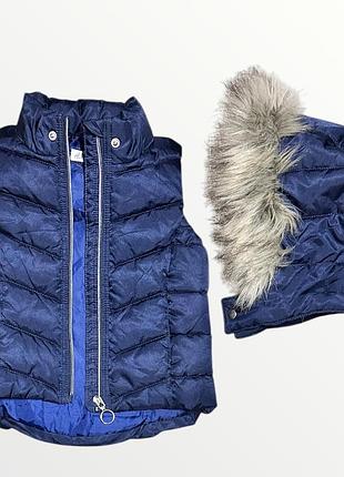 H&m жилетка тепла стьобана жилетка зі знімним капюшоном