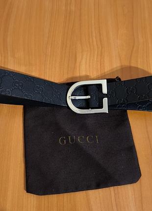 Gucci монограммный кожаный ремень