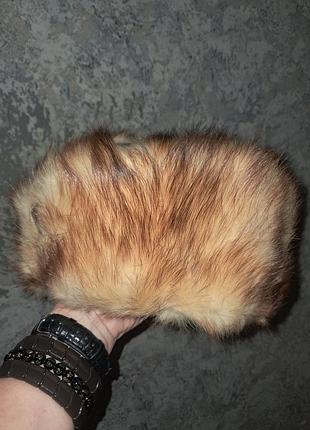 Шапка меховая ушанка светлый мех