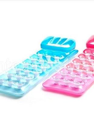 Матрас винил арт. 58890 (6шт) "стакан" 3 цвета, с подголовником, рем.комплектом, короб. 188*71см