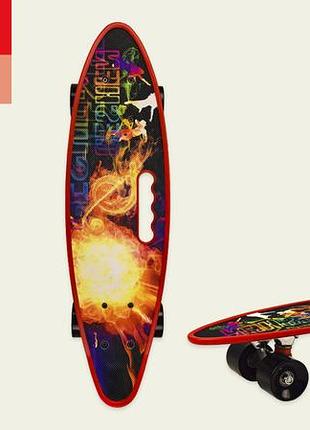 Пенні борд 24" sc20517 fireball, pu колеса, з ручкою, дека 60*17 cm, sc20517