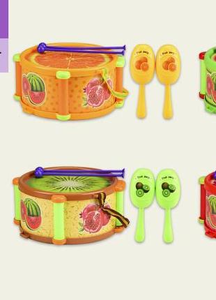 Барабан арт. 808-1c (72шт/2) с маракасами,4 вида, пакет 27.5*28 см