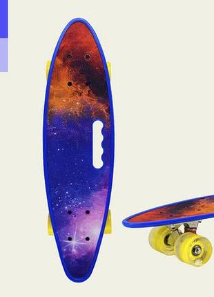 Пенни борд 24" арт. sc20519 (8 шт) space, pu колеса со светом, с ручкой, дека 60*17 cm