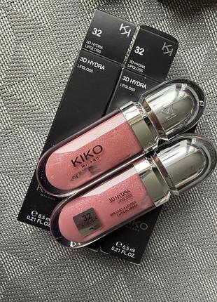 Супер блиск для губ кіко мілано kiko milano 3d hydra lipgloss 32 відтінок