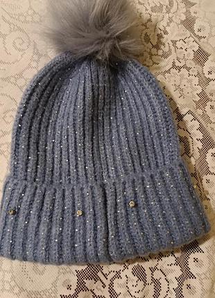 Теплая шапка для девочки