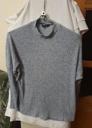 Блуза джемпер женская трикотажная в голубых тонах натуральная м