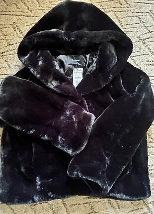 Шубка нова stradivarius розмір l жіноча чорна з штучного хутра шуба полушубок