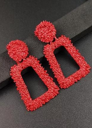 Вечірні сережки гвоздики червоні в стилі zara сережки