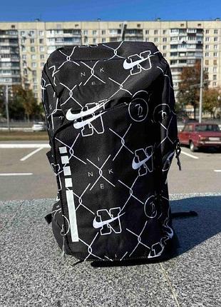 Nike elite hoops  backpack  чорний з білим лого та ієрогліфом