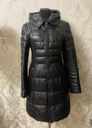 Пуховик з натуральної шкіри