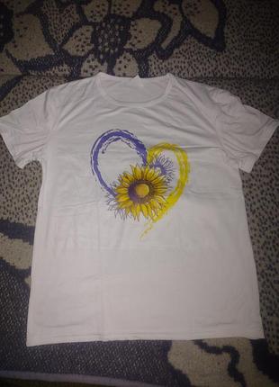 Футболка з соняшником. розмір 48