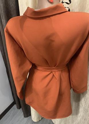 Рубашка-платье  удлинённая горчица 2