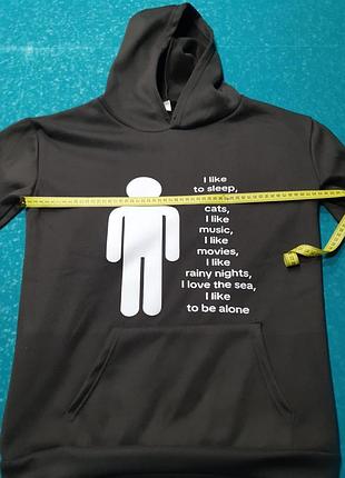 Черное худи "i like cats" 4