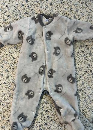 Дитячий теплий чоловічок / піжама з флісу, ріст 74