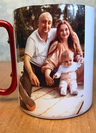 Металевий кухоль з карабіном та принтом