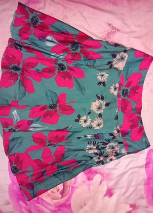 Спідниця жіноча дуже гарна ошатна бірюзова рожева monsoon розклешена міді