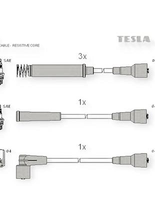 Провід високовольтні opel vectra a 1,8-2,0i, kadett e 1,8 tesla