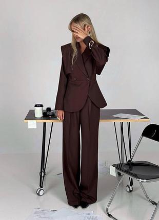 Костюм (приталений піджак+широкі штани)