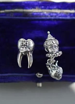 Сережки гвоздики chrome hearts з пробою 925