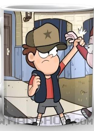 Чашка с принтом гравити фоллз на фоне паутины gf.02.33 кружка керамическая 0,33