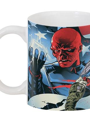 Чашка с принтом капитан америка captain america ретро ca.02.026 кружка керамическая 0,33