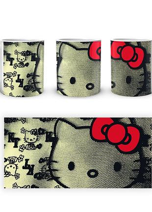 Чашка с принтом hello kitty хэлло китти hk 02.14 кружка керамическая 0,33