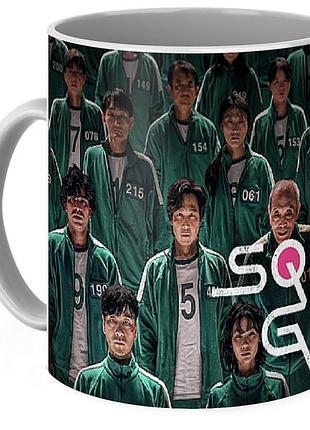 Чашка з принтом squid game гра в кальмара sg.02.002 кружка керамічна 0,33
