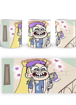 Чашка с принтом стар против сил зла звездочка star vs the forces of evil star sfe 02.003 кружка керамическая 0,33