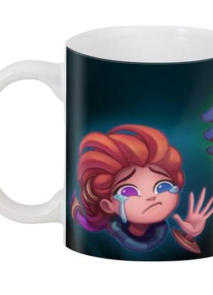 Чашка з принтом league of legends ліга легенд pengu, fizz, and zoe 02.06.979 кружка керамічна 0,33