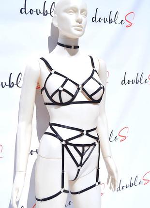 Комплект с поясом, из резинки. разные цвета. червоний, чашка e, l