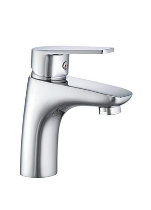 Змішувач aquatica s30 ø35 для раковини з литою шпилькою та шлангами-підводками в нейлоновому обплетенні ve-33