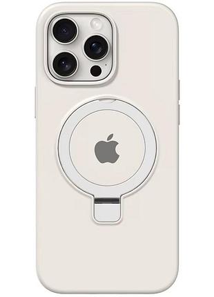 Чохол silicone case full protective with ring для apple iphone 15 pro (6.1") white