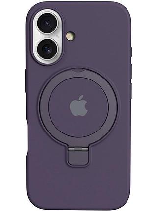 Чехол silicone case full protective with ring для apple iphone 16 plus (6.7") purple