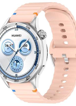 Силіконовий ремінець wavy для smart watch 22mm light pink