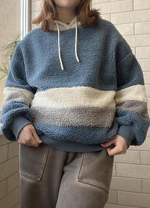 Худі тедді блакитне з білими смугами, розмір m