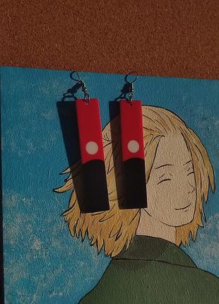 Серьги токийские героицы изнанано курокаве