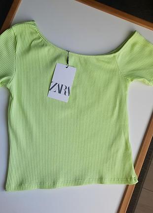 Футболка в рубчик на одно плечо с воланами zara 11-12 лет (146-152 года)