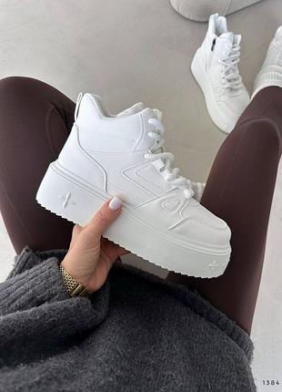 Розпродаж 🏷 зимові високі кросівки ботінки на платформі утеплені хутром