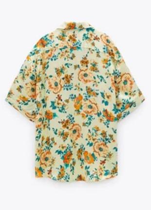 Блуза жіноча сорочка з квітами віскозна блуза zara m l