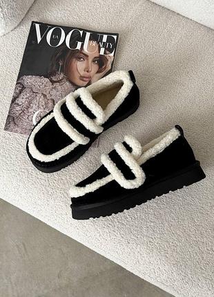 Стильные женские тепленькие лоферы с мехом