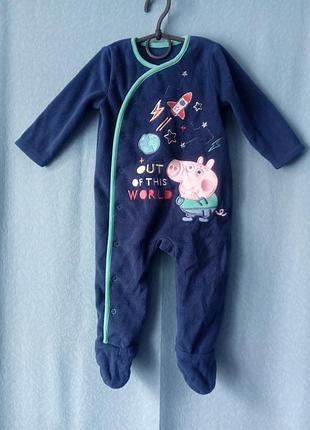 Человечек теплый флисовый my first peppa pig 6-9m/74