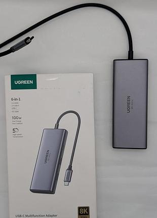 Адаптер ugreen revodok 206 6-in-1 usb-c hub.
