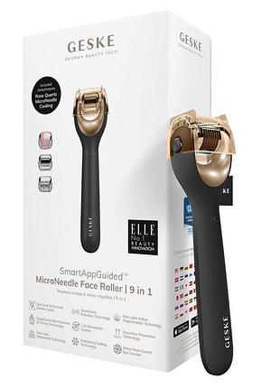 Електронний ролер для обличчя з мікроголками geske microneedle face roller 9в1 gray