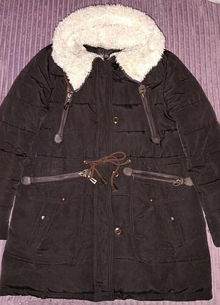 Куртка женская, зима, черная, холофайбер, 52-54